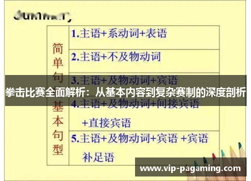 拳击比赛全面解析：从基本内容到复杂赛制的深度剖析
